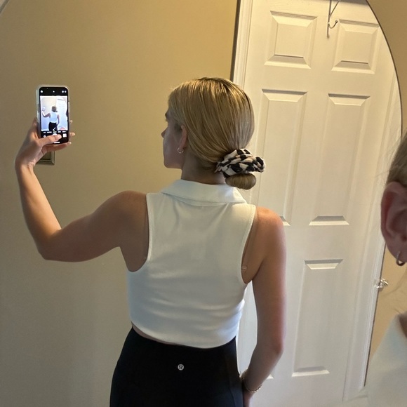 Aeropostale White Ribbed Collar Tank Top - Picture 4 of 9